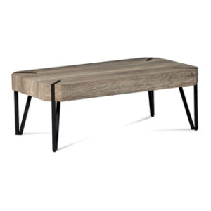 Konferenční stolek 110x60x43, dub „Canyon grey“, kov matná černá