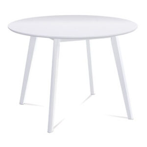 Kulatý jídelní stůl pr. 106 cm, bílá matná MDF deska, tloušťka 18mm